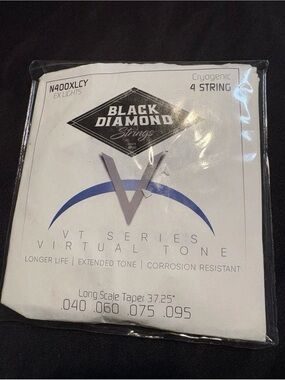 Black Diamond N400XLCY 4 String Bass Guitar Cryogenic EXLIGHTS